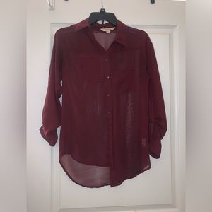 Maroon Long Sleeve Blouse